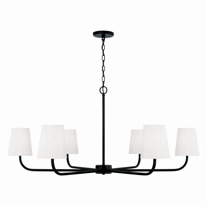 Capital Lighting 449461MB-706 Brody Six Light Chandelier, Matte Black