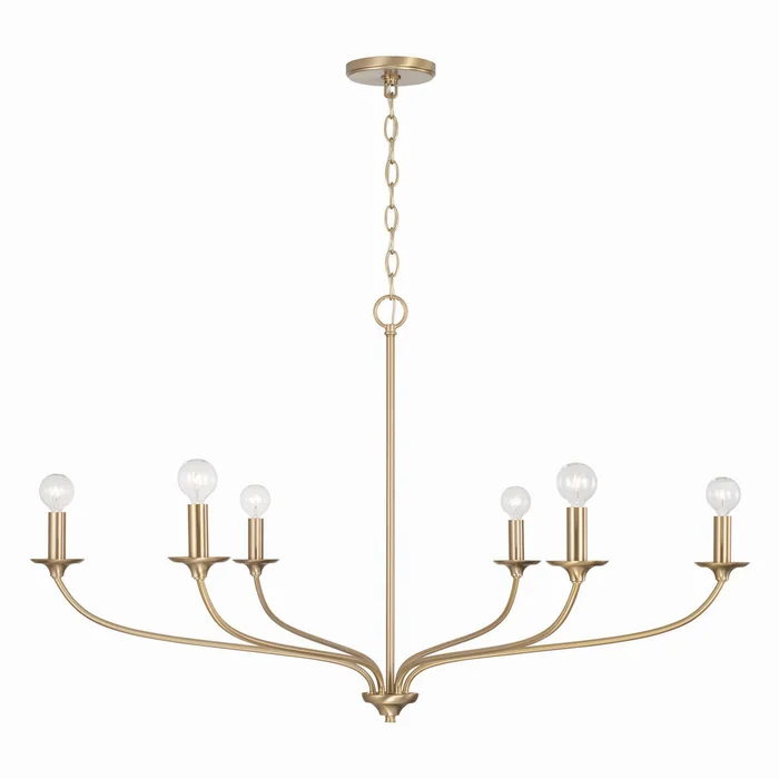 Capital Lighting 449961MA Dolan Six Light Chandelier, Matte Brass