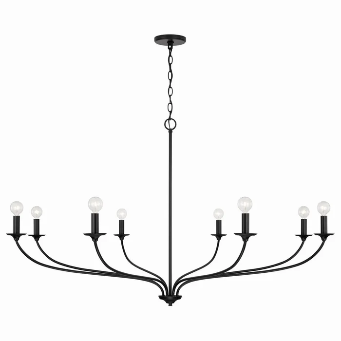 Capital Lighting 449981MB Dolan Eight Light Chandelier, Matte Black