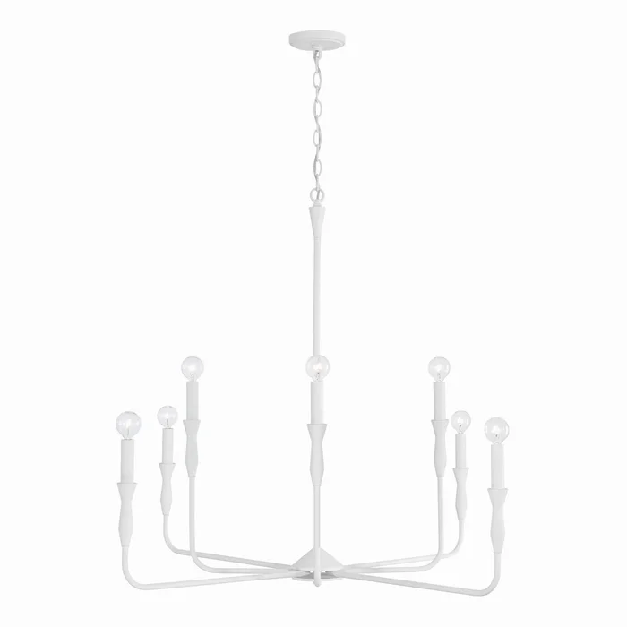 Capital Lighting 450381XW Paloma Eight Light Chandelier, Textured White