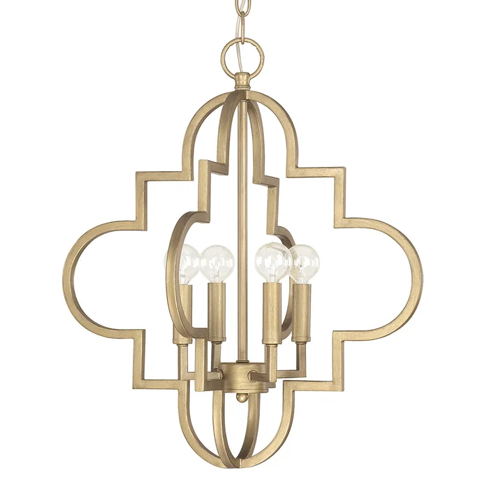 Capital Lighting 4541BG Ellis Four Light Pendant, Brushed Gold