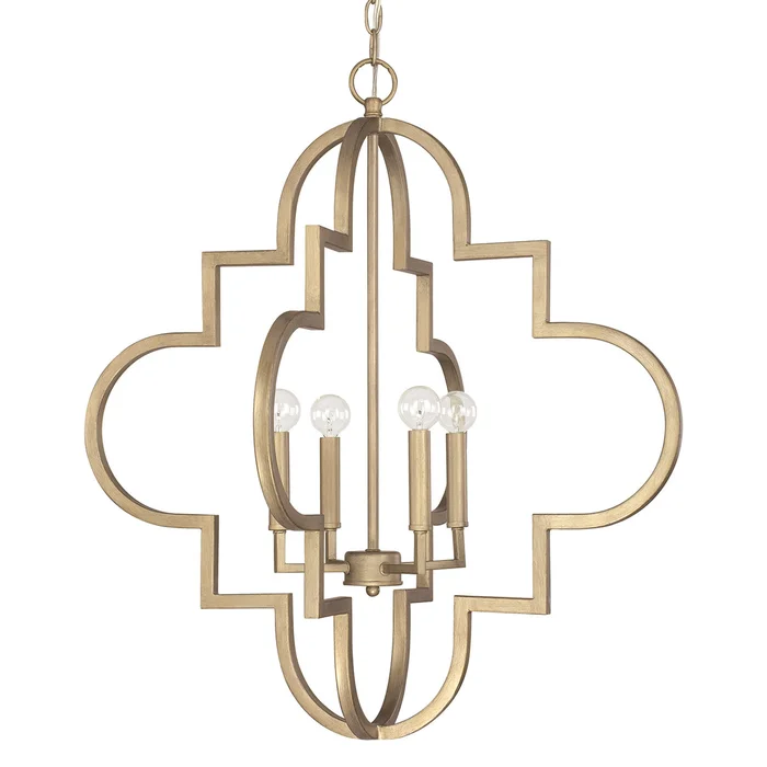 Capital Lighting 4542BG Ellis Four Light Pendant, Brushed Gold