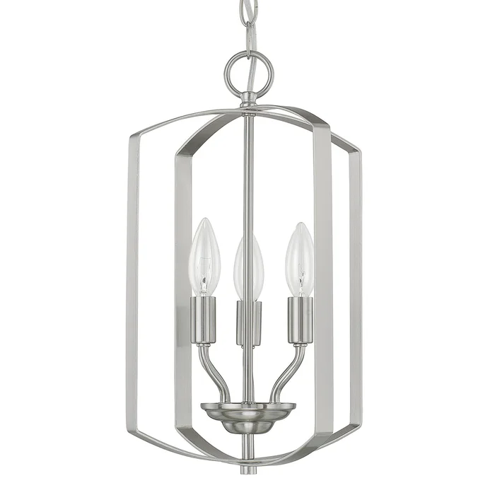 Capital Lighting 515831BN Folsom Three Light Foyer Pendant, Brushed Nickel
