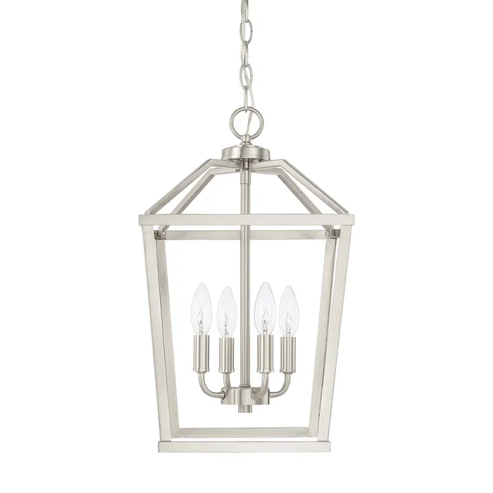 Capital Lighting 522741BN Birch Four Light Foyer Pendant, Brushed Nickel
