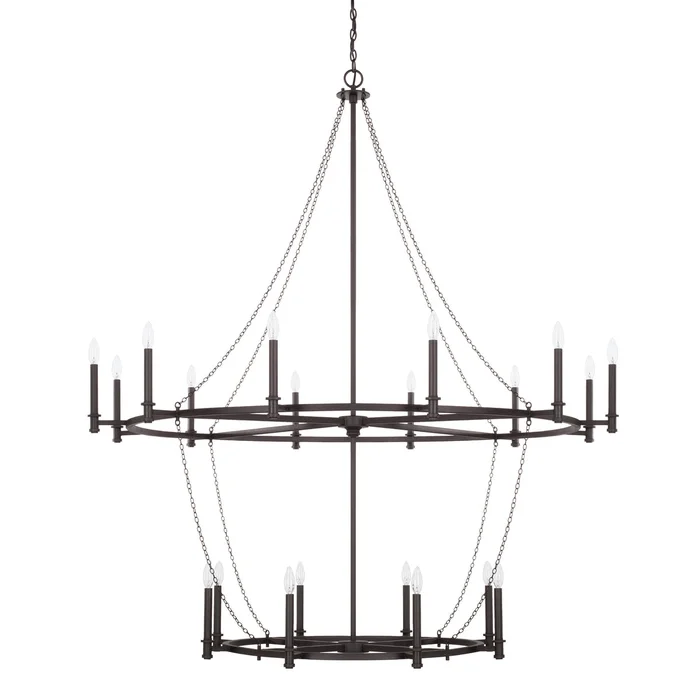 Capital Lighting 528702BI Lancaster 20 Light Chandelier, Black Iron