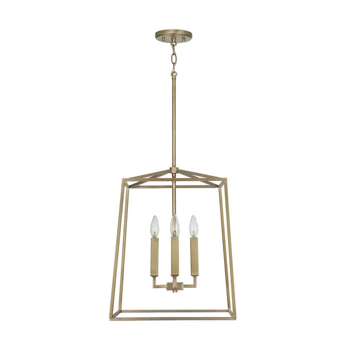 Capital Lighting 537642AD Thea Four Light Foyer Pendant, Aged Brass