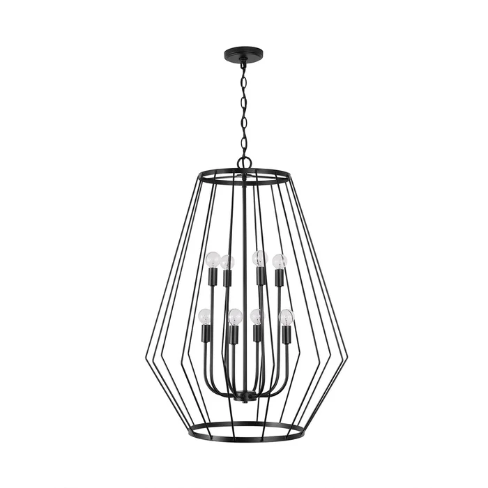 Capital Lighting 538881MB Corey Eight Light Foyer Pendant, Matte Black