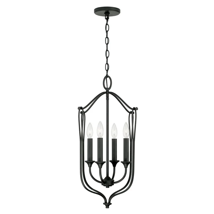 Capital Lighting 541641BI Bentley Four Light Foyer Pendant, Black Iron