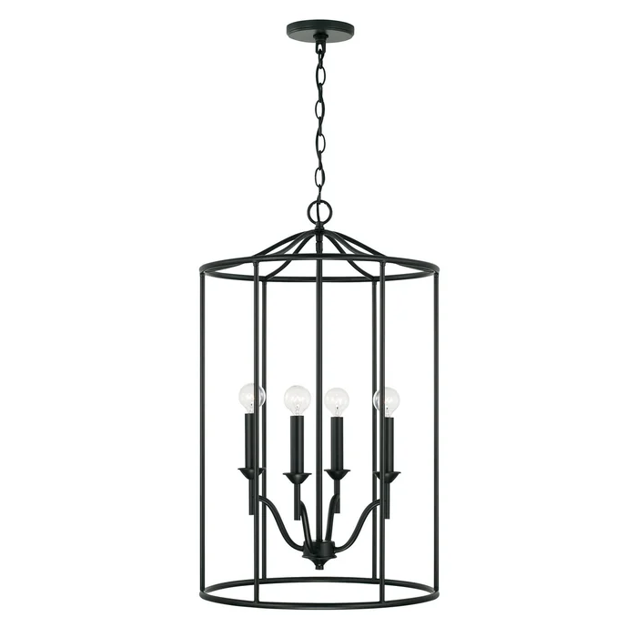 Capital Lighting 542041MB Peyton Four Light Foyer Pendant, Matte Black