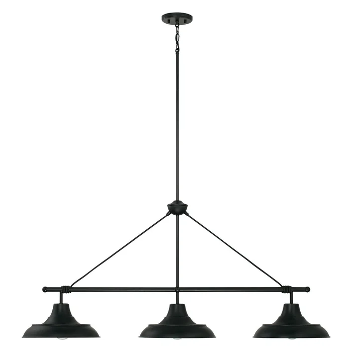 Capital Lighting 842131MB Jones Three Light Island Pendant, Matte Black
