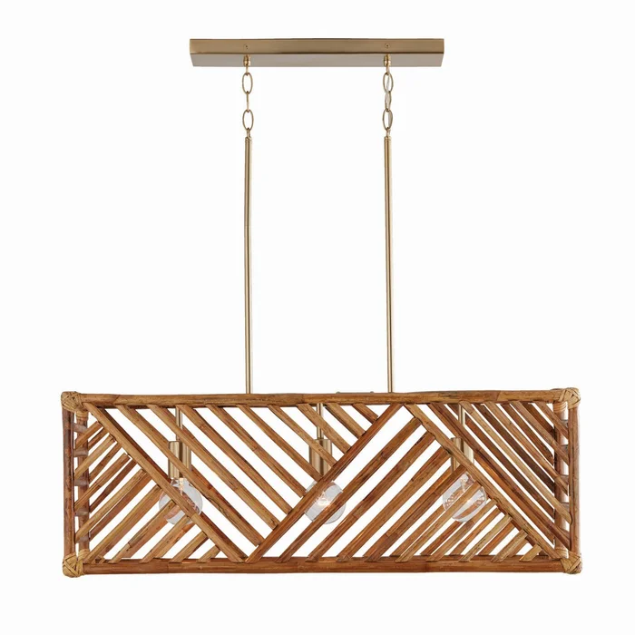 Capital Lighting 847431MA Soleil Three Light Island Pendant, Matte Brass