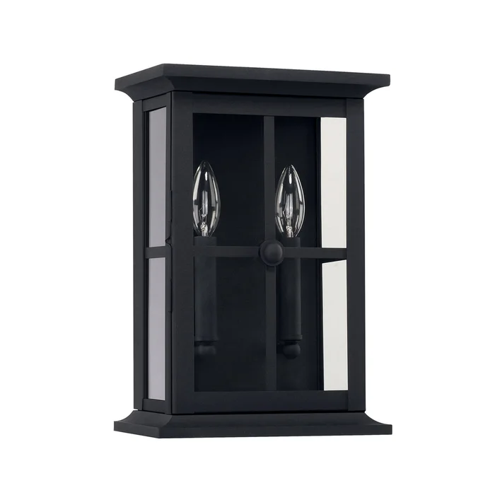 Capital Lighting 926422BK Mansell Two Light Outdoor Wall Lantern, Black