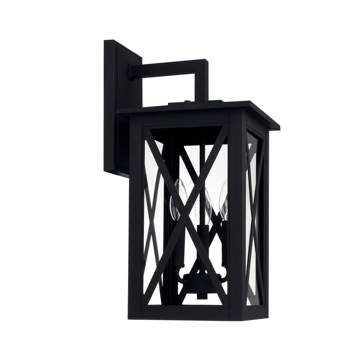 Capital Lighting 926631BK Avondale Three Light Outdoor Wall Lantern, Black