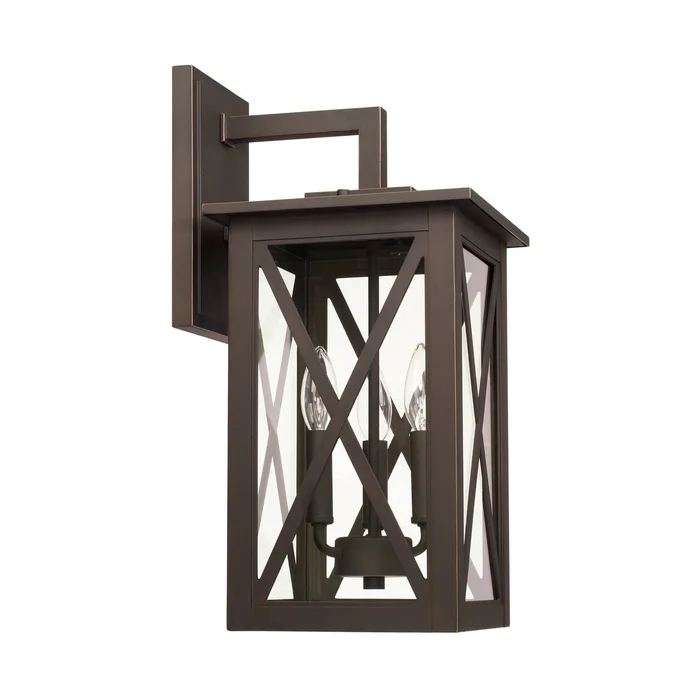 Capital Lighting 926631OZ Avondale Three Light Outdoor Wall Lantern, Oiled Bronze