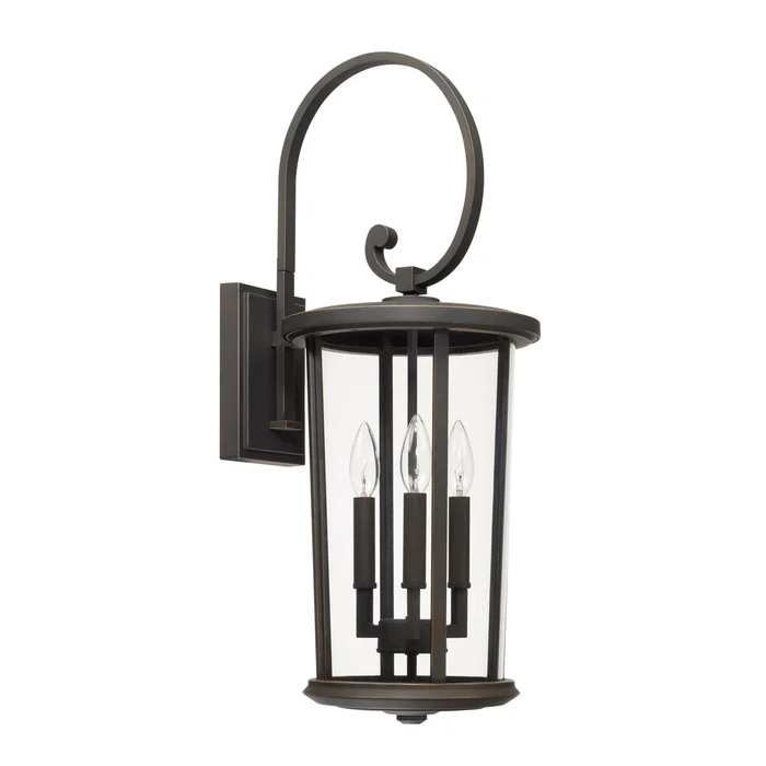 Capital Lighting 926731OZ Howell Three Light Outdoor Wall Lantern, Oiled Bronze