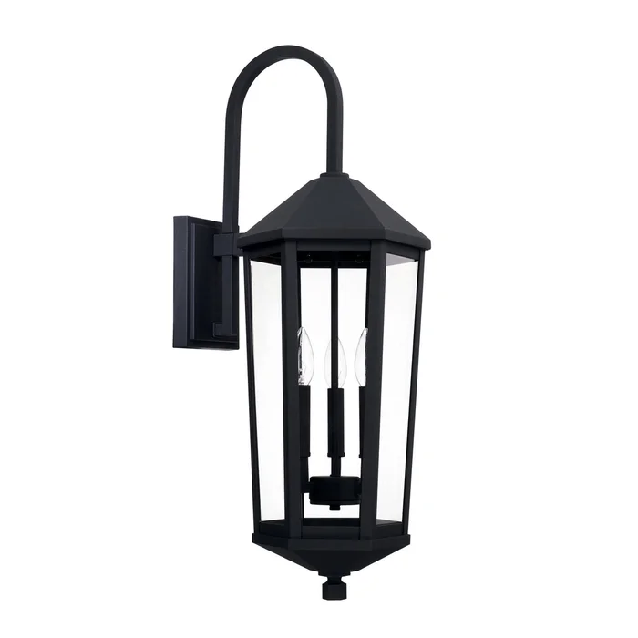 Capital Lighting 926931BK Ellsworth Three Light Outdoor Wall Lantern, Black