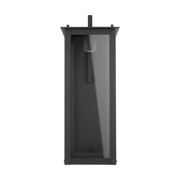 Capital Lighting 934641BK-GL Hunt One Light Outdoor Wall Lantern, Black