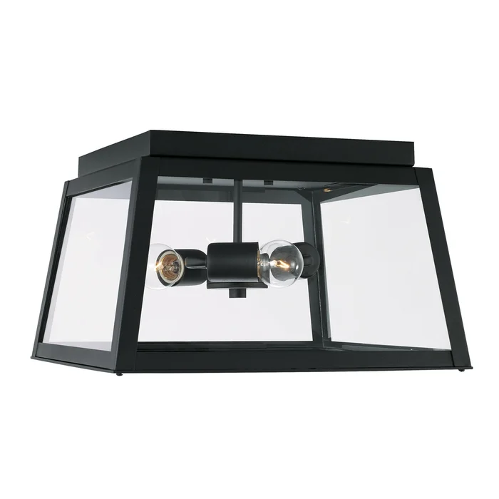 Capital Lighting 943736BK Leighton Three Light Outdoor Flush Mount, Black