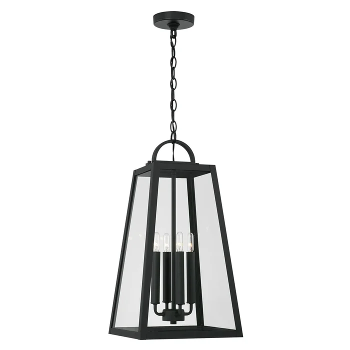 Capital Lighting 943744BK Leighton Four Light Outdoor Hanging Lantern, Black