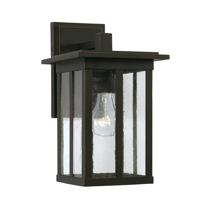 Capital Lighting 943811OZ Barrett One Light Outdoor Wall Lantern, Oiled Bronze