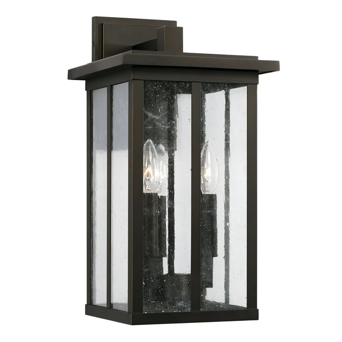 Capital Lighting 943832OZ Barrett Three Light Outdoor Wall Lantern, Oiled Bronze