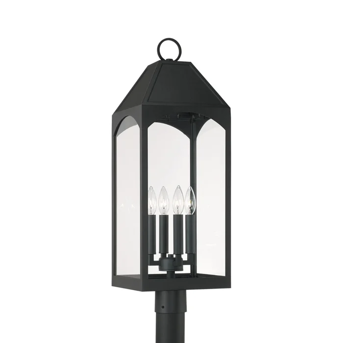 Capital Lighting 946343BK Burton Four Light Outdoor Post Lantern, Black