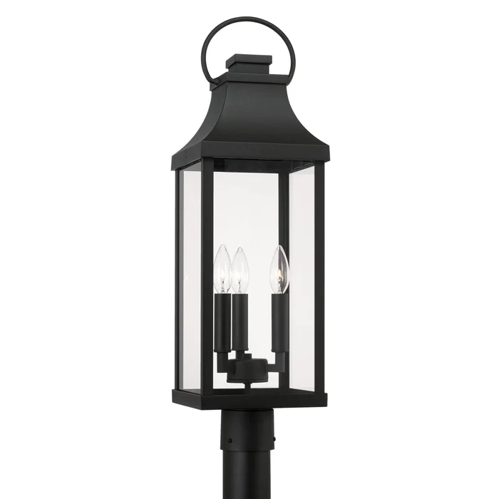 Capital Lighting 946432BK Bradford Three Light Outdoor Post Lantern, Black