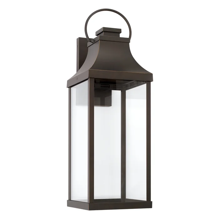 Capital Lighting 946441OZ-GL Bradford One Light Outdoor Wall Lantern, Oiled Bronze