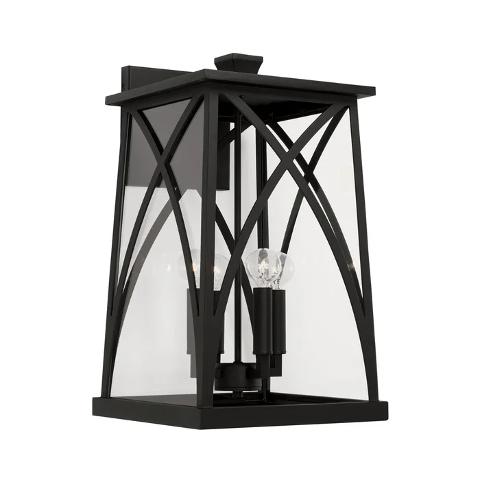 Capital Lighting 946541BK Marshall Four Light Outdoor Wall Lantern, Black