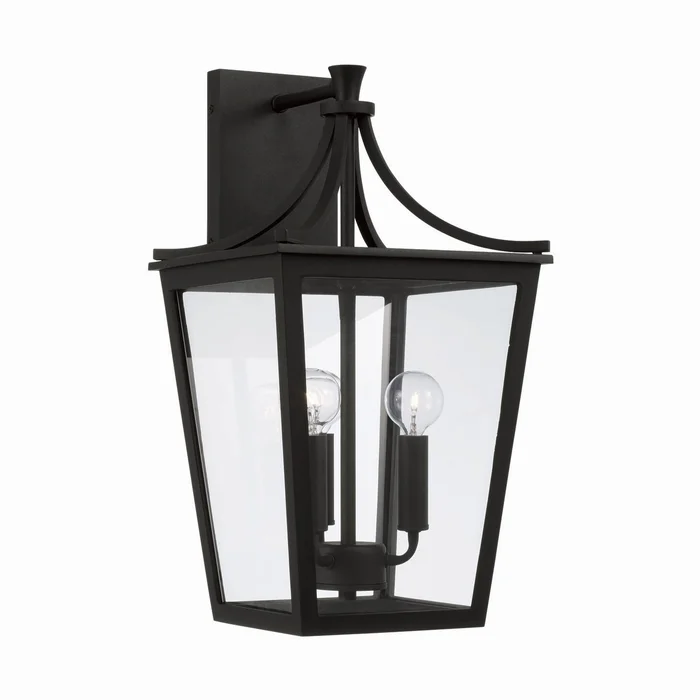 Capital Lighting 947931BK Adair Three Light Outdoor Wall Lantern, Black