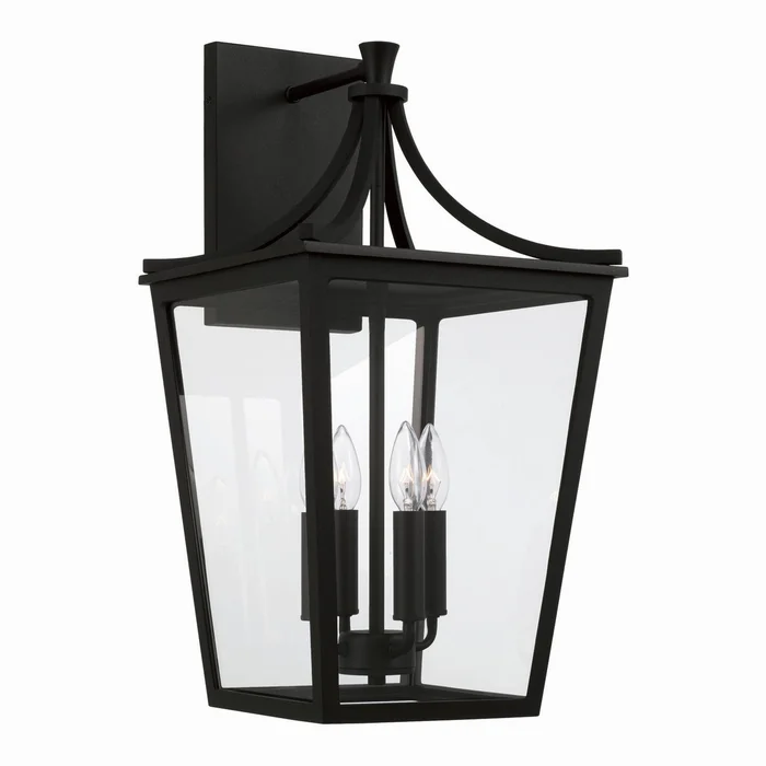 Capital Lighting 947941BK Adair Four Light Outdoor Wall Lantern, Black