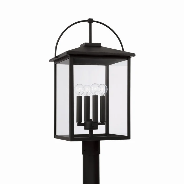 Capital Lighting 948043BK Bryson Four Light Outdoor Post Lantern, Black