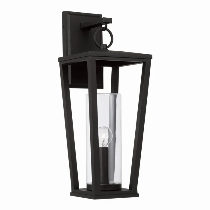 Capital Lighting 948112BK Elliott One Light Outdoor Wall Lantern, Black