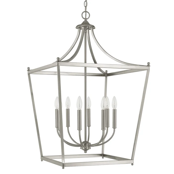 Capital Lighting 9553BN Stanton Eight Light Foyer Pendant, Brushed Nickel