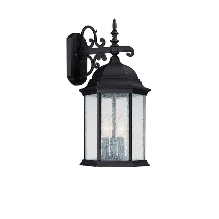Capital Lighting 9834BK Main Street Three Light Outdoor Wall Lantern, Black
