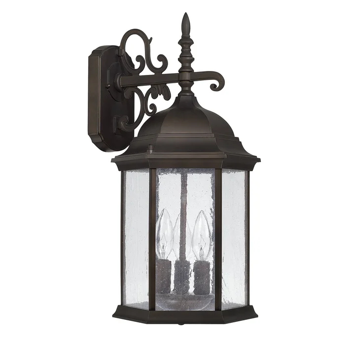 Capital Lighting 9834OB Main Street Three Light Outdoor Wall Lantern, Old Bronze