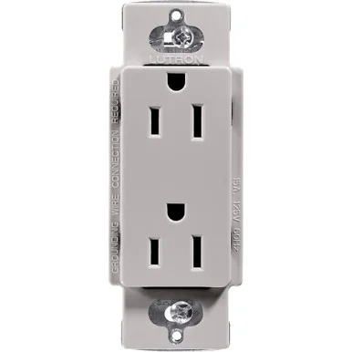 CAR-15-GR Lutron Claro 15 Amp Duplex Outlet, Gray