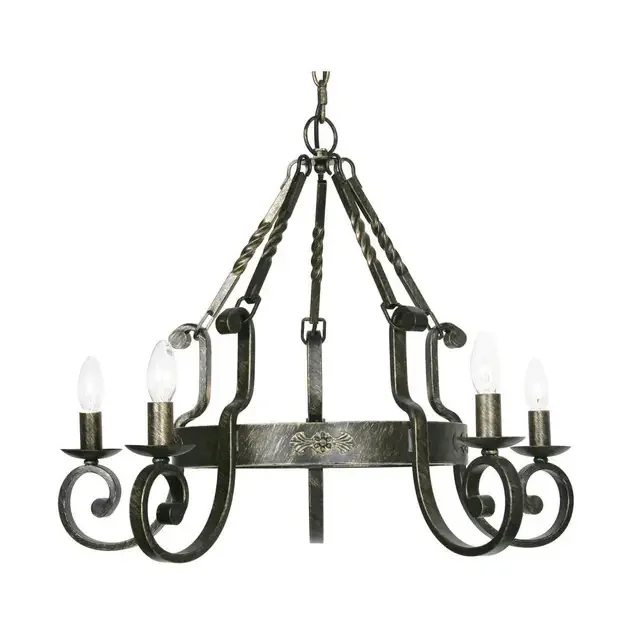 Carlisle 5 Light Black Brushed Gold Chandelier Pendant Light