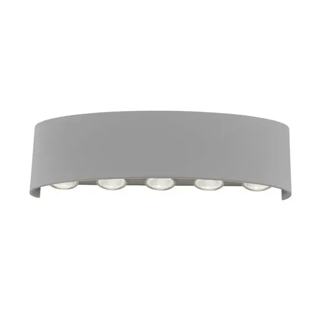 CARLO 10 Light Silver Up and Down Outdoor Wall Light