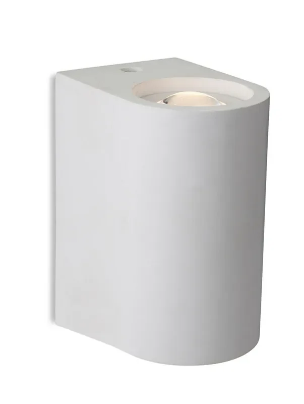 Carlos 2 Light White Plaster Paintable Up and Down LED Wall Light