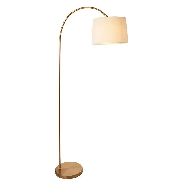 Carlson Warm Brass with Natural Shade Floor Lamp