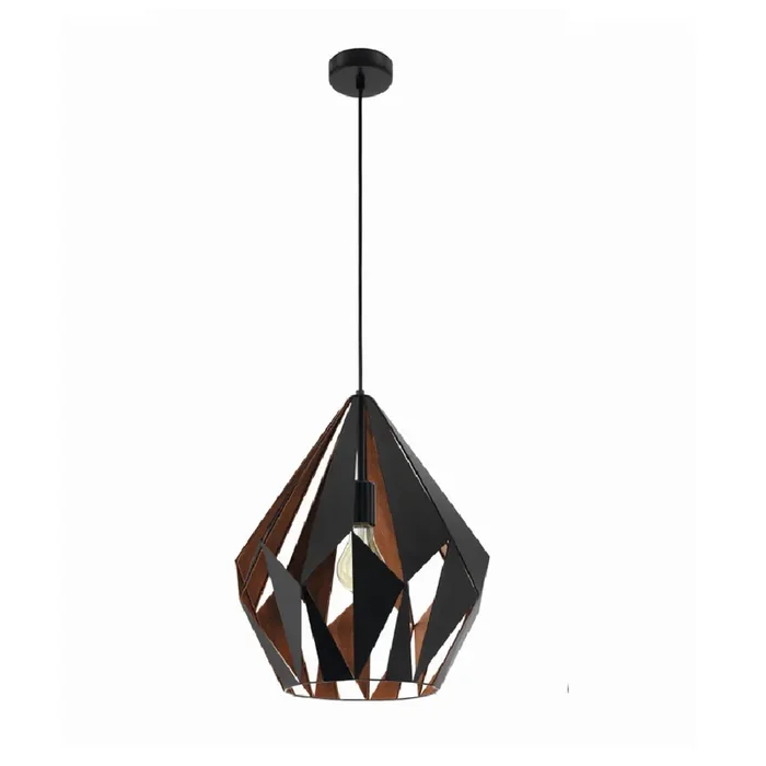 Carlton Black & Copper Vintage Geometric Pendant 205mm