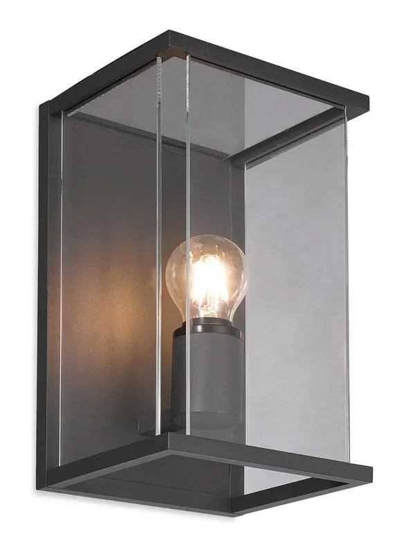 Carlton Graphite with Clear Glass IP54 Wall Light