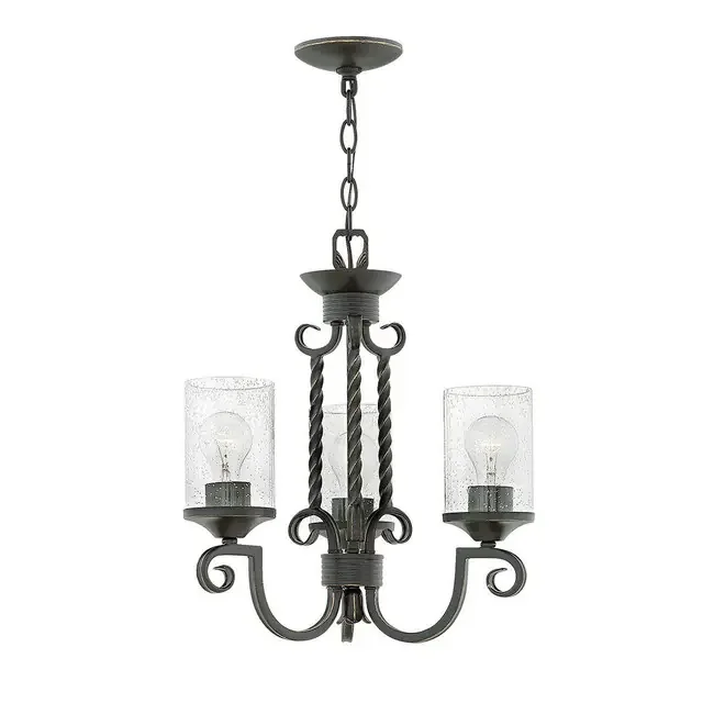Casa 3 Light Olde Black IP44 Chandelier