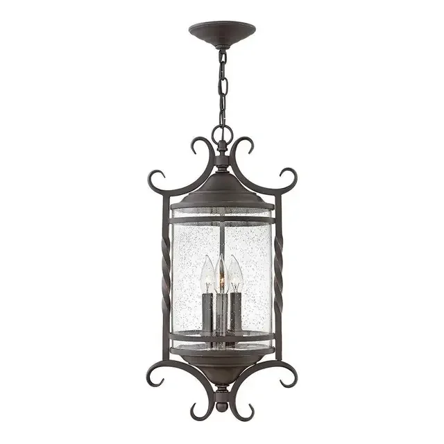 Casa 3 Light Olde Black IP44 Pendant Light