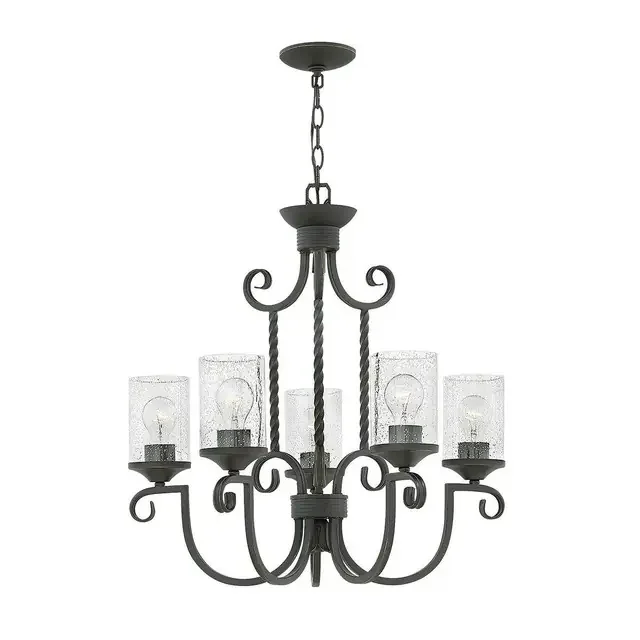 Casa 5 Light Olde Black IP44 Chandelier