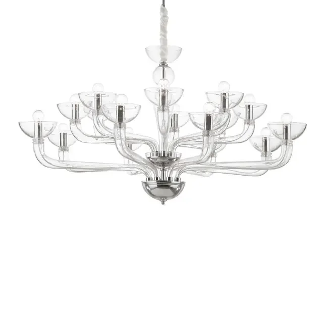 Casanova SP16 16 Light Clear Glass Candle Cup Chandelier