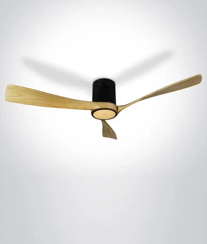 CCT Variable Ceiling Mounted Fan with Triple Light Wood Blades