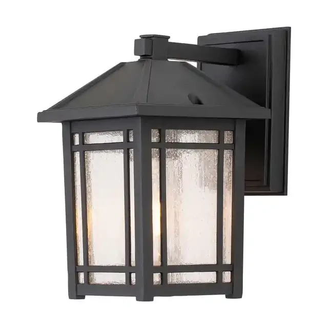 Cedar Point Black 25cm IP44 Wall Light