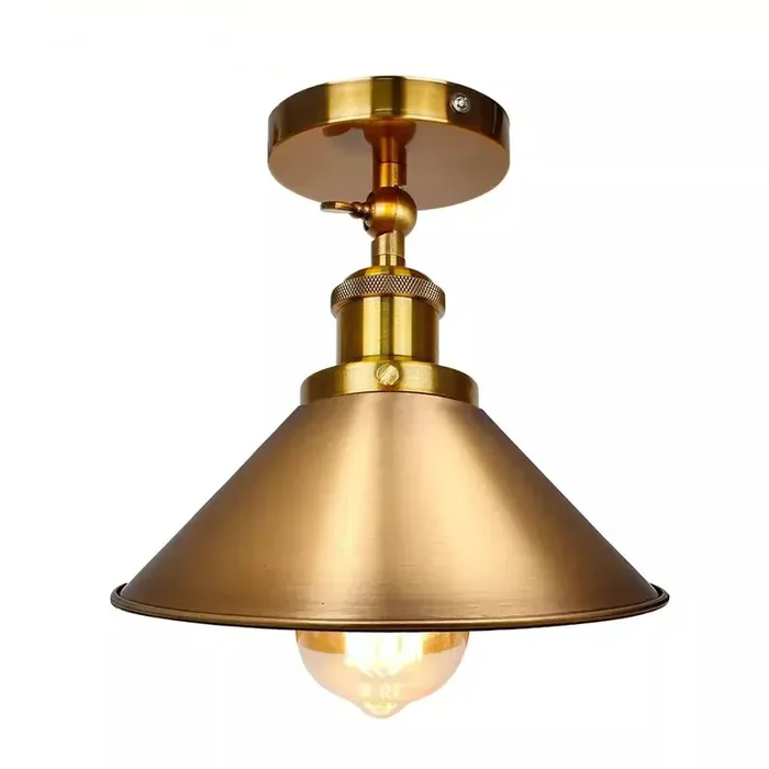 Ceiling Flush Light E27 Retro Industrial Cone Lampshade LED Ceiling Lamp